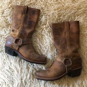 Frye Tan Leather Harness 12R Boots